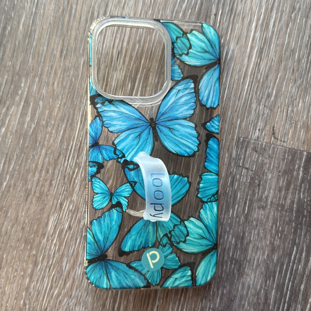 Blue Butterfly Phone Case LOOPY IPHONE 13 PRO